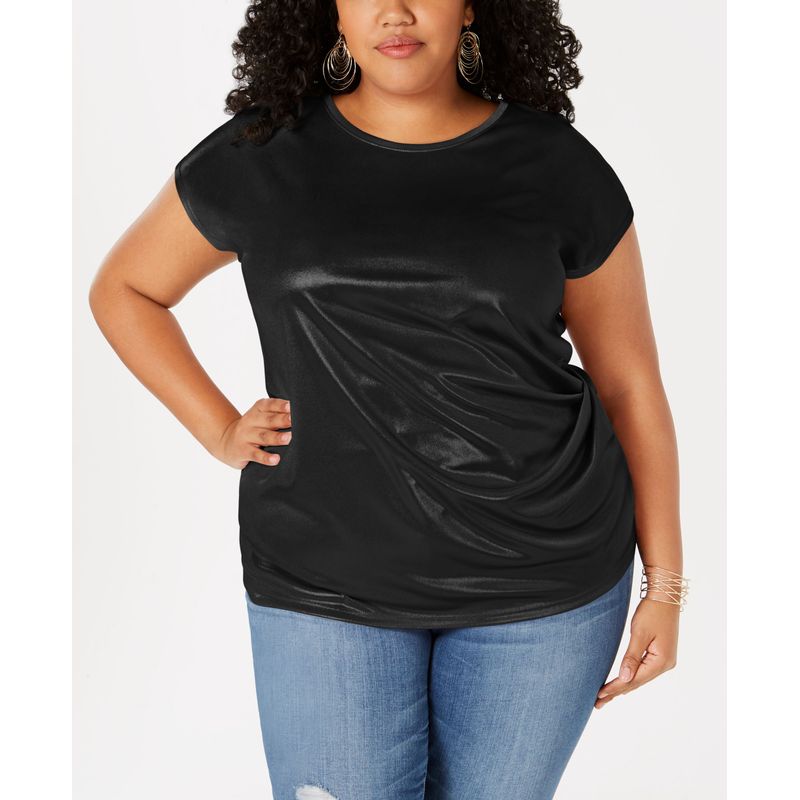 Plus Size Metallic Twisted T-Shirt
